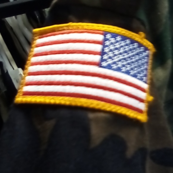 Vintage US army camouflage jacket zipper buttons with American flag patch USED - Picture 5 of 10